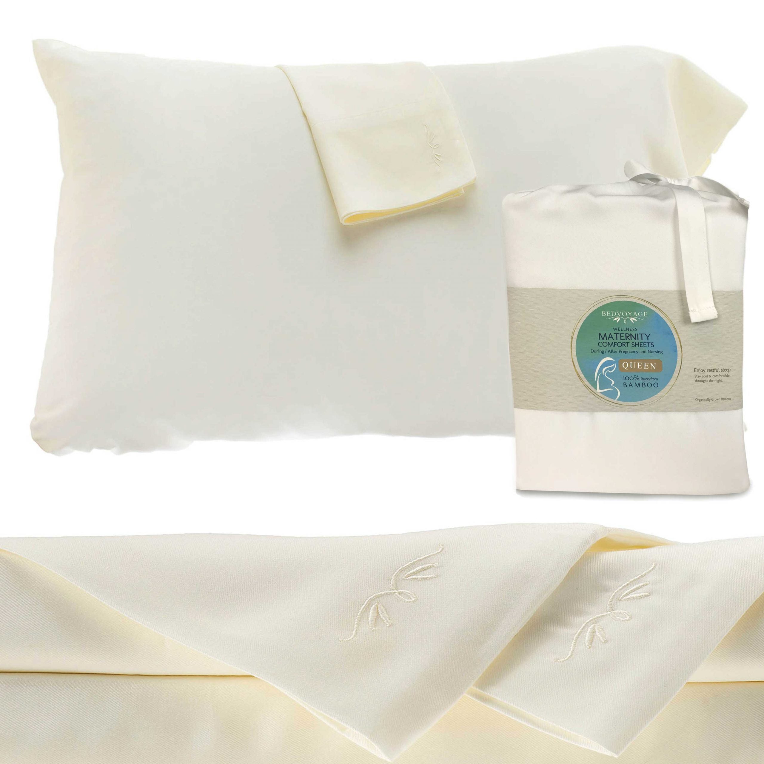 ivory bamboo bed sheets packaging for pregnant women