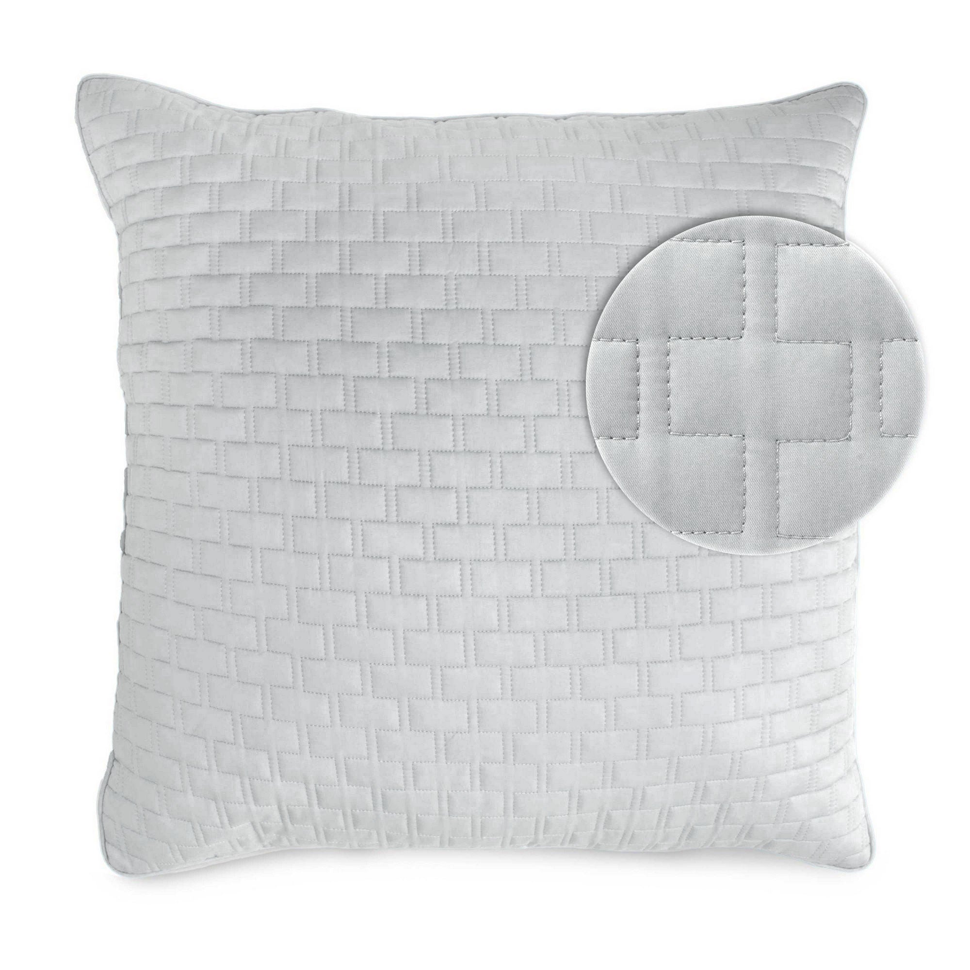 stone gray bamboo euro sham on white background