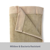 tan beige champagne bamboo bath towel folded