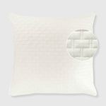 ivory bamboo euro pillow sham with quilting and close up image