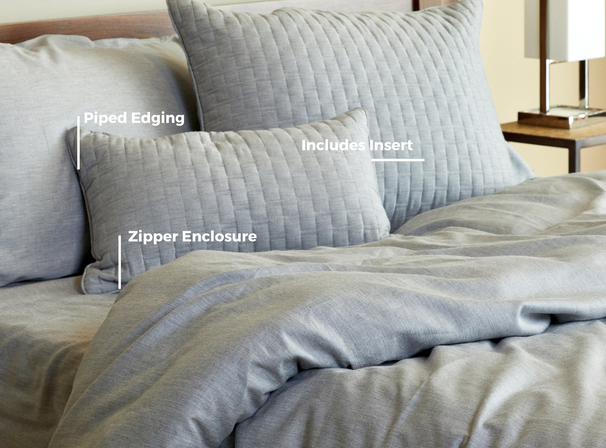 silver gray BedVoyage Decorative Pillow