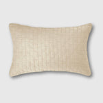 sand beige quilted bamboo decorative throw pillow