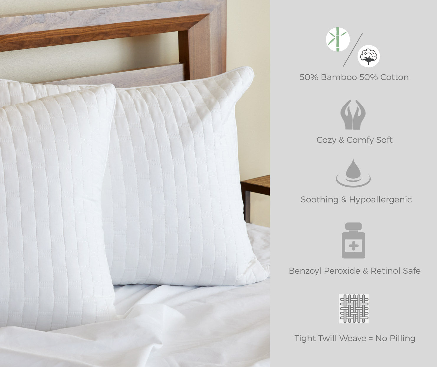 white euro BedVoyage Bamboo Pillow Shams