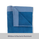 dark indigo blue bamboo bath towel folded