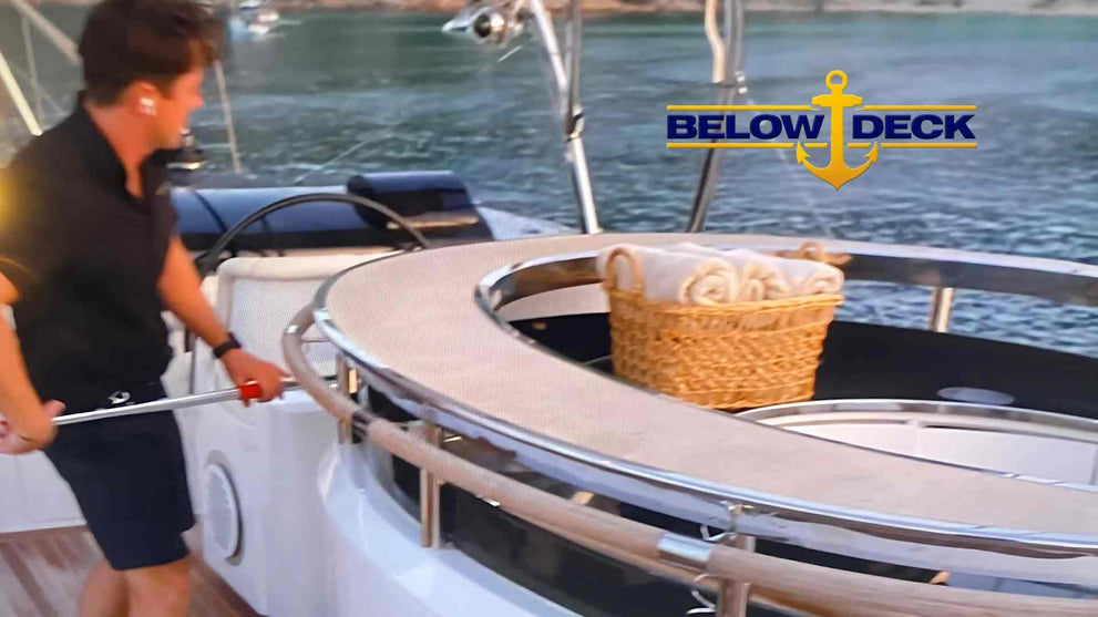 BedVoyage towels in basket on Below Deck yacht