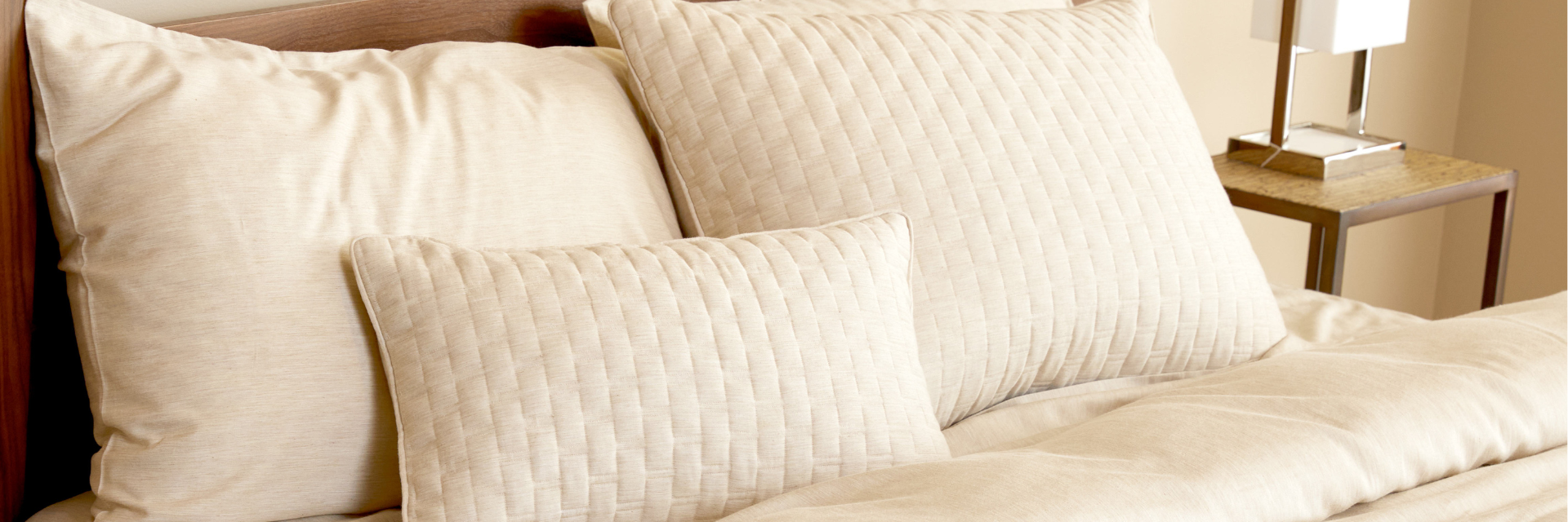 White pillows on a bed