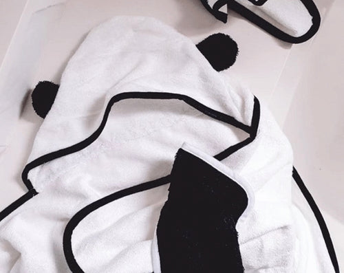 Panda hooded bamboo baby towel