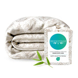 Bamboo duvet cover with packaging on a white background