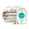 Bamboo duvet cover with packaging on a white background