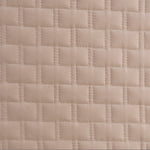 beige champagne quilted coverlet and euro fabric swatch with brick quilting