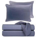 stack of silver gray bamboo sheets