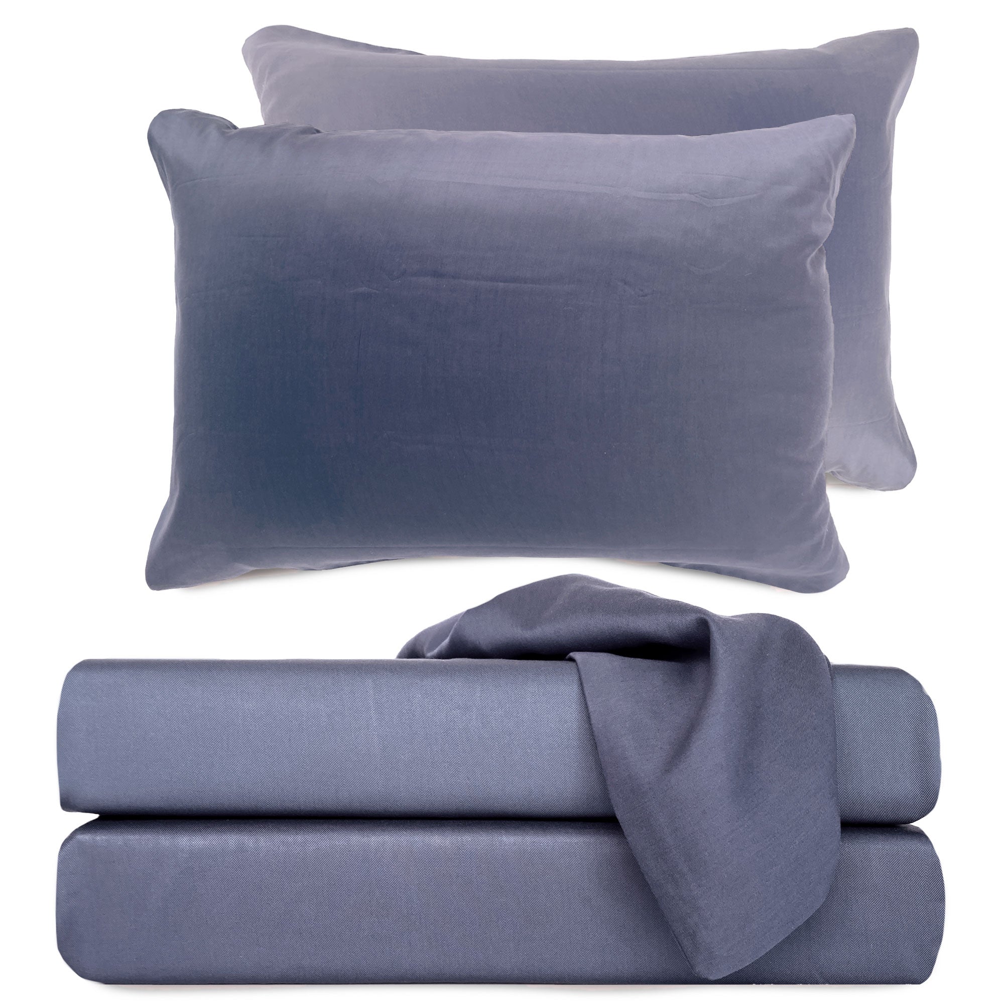stack of silver gray bamboo sheets