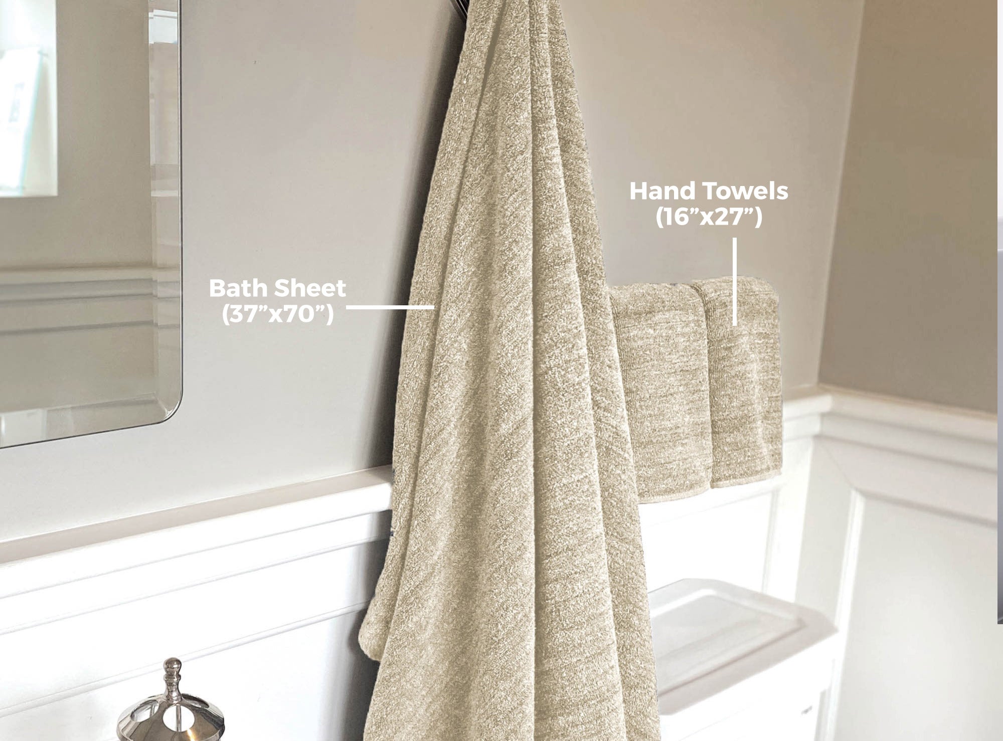Bamboo Bath Sheet & Hand Towel 3-PC Set
