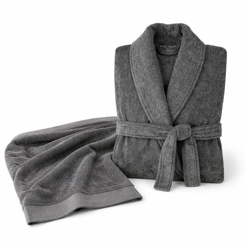 Charcoal Bamboo Robe & Oversized Bath Sheet Set