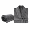 Charcoal Bamboo Robe & Oversized Bath Sheet Set
