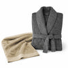 Charcoal Bamboo Robe & Oversized Sand Bath Sheet Set