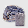 rolled dark gray platinum bamboo duvet cover with geometric pattern and linen storage bag