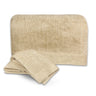 Beige bath towel set on a white background