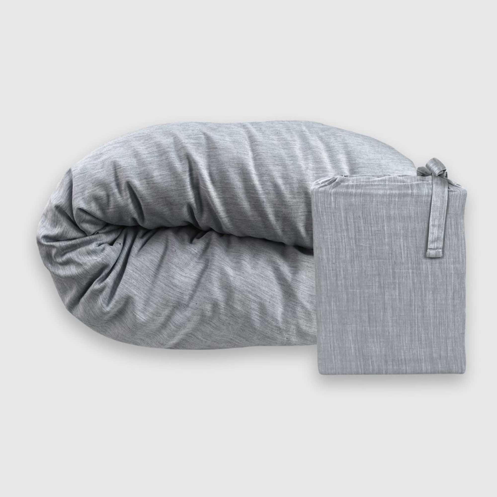 BedVoyage Melange Viscose from Bamboo orders Cotton KING Duvet Cover Silver