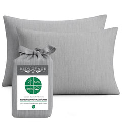 Bamboo Cotton Pillowcases - Silver