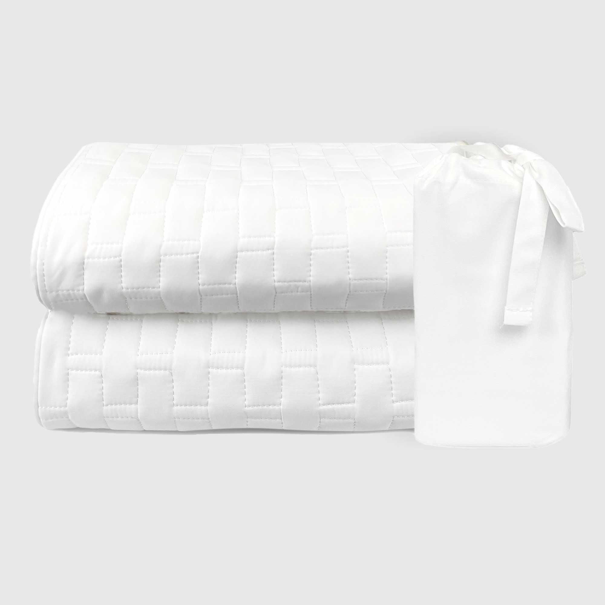 MELANGE Bamboo Quilted Standard Shams with Classic/Modern Brick Pattern buy & Zipper Enclosure - Ultra Cory Pillow Cover Sets - 2pack - Snow