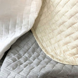 3 colors of quilted bamboo melange quilted coverlets silver white beige