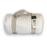 white snow bamboo melange quilted coverlet rolled up