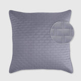 dark gray platinum quilted euro sham pillow with close up image of brick patter 