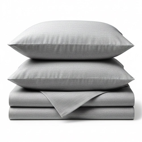 Bamboo Cotton Bed Sheets - Silver