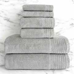 Bamboo 6 Piece Spa Towel Set – Stone