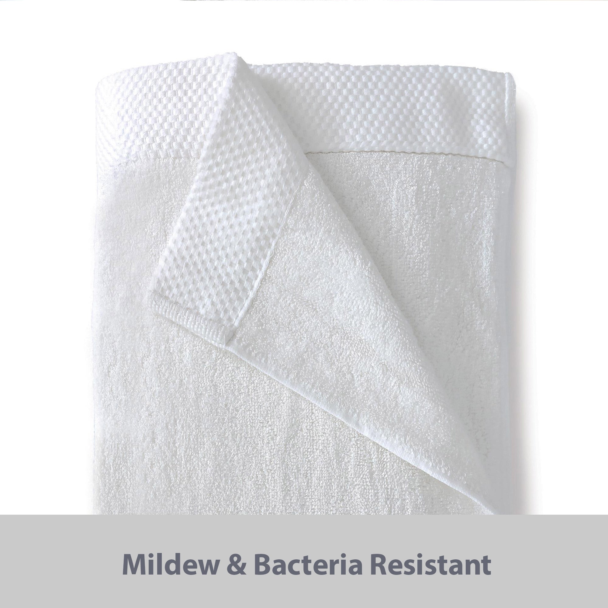 white bamboo folded towel showing mildew resistant