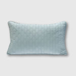 light blue sky bamboo decorative pillow throw with brick pattern quilting